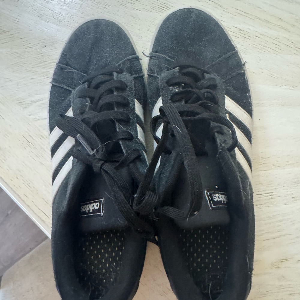 Adidas Men's Black and White Sneakers